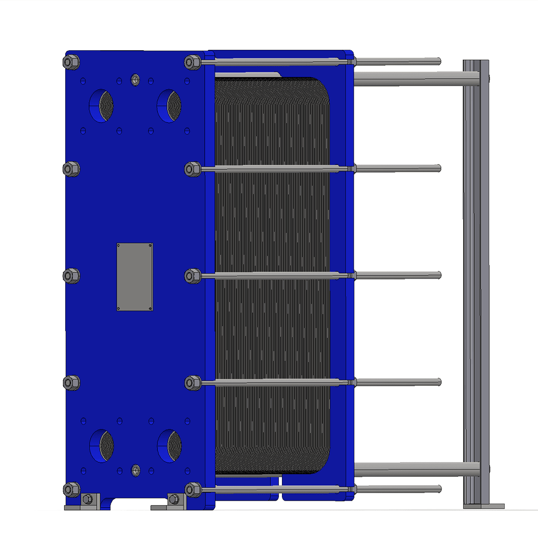 A gasketed plate heat exchanger consists of a series of corrugated plates, assembled between a frame and pressure plates to retain pressure.