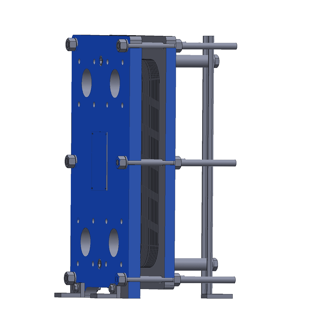 A gasketed plate heat exchanger consists of a series of corrugated plates, assembled between a frame and pressure plates to retain pressure.